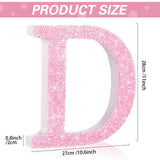 Qunclay Pink Crystal Diamond Letter Wall Decor, Glitter Wooden Bling