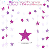 Glitter Star Garland Banner 2026 Graduation Decor 130 Feet Star
