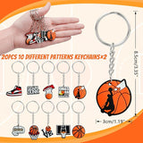110 Pcs Basketball Party Favors Drawstring Backpack with Keychains
