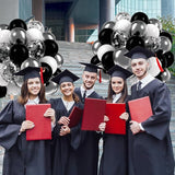60pcs Black and Silver Balloons 12inch, Black and White Balloons with