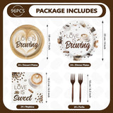 Love is Brewing Bridal Shower Decorations 96Pcs Coffee Themed Bridal
