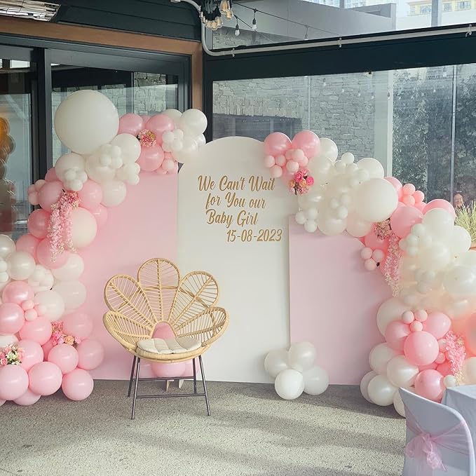 Pink and White Balloon Arch Kit, ADOINBY 140Pcs Macaron Pink Balloon