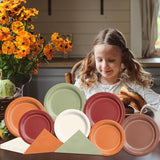 Fall Wedding Decorations 60Pcs Sage Green Orange Plates & Napkins