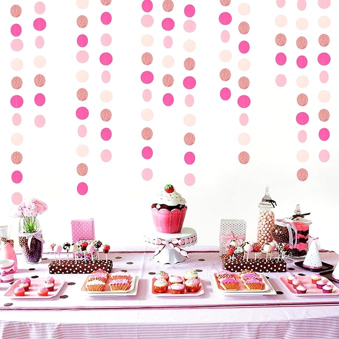 Hot-Pink Rose-Gold Party Decorations Garland - 52ft Wedding Bridal