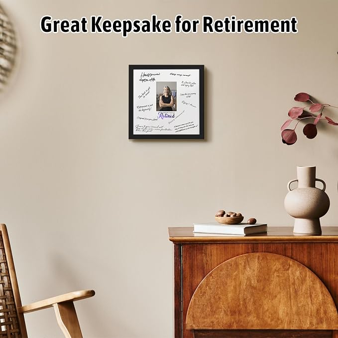 13x13 Retirement Signature Frame with Plexiglass Cover - Holds 4x6
