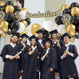 Black White and Gold balloons, 60pcs 12inch Black White Metallic Gold