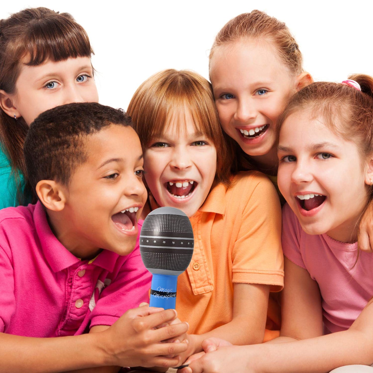 Novelty Place 12-Piece Inflatable Microphones - Assorted Colors, Giant