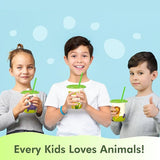 Safari Party Decorations Set of 12 Zoo Animal Cups with Lids and