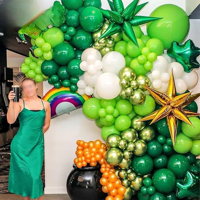60PCS Green Party Balloons, Dark Green Emerald Green Lime Greens
