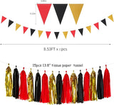 Red Black Gold Casino Theme Graduation Party Decorations 23pcs Kits