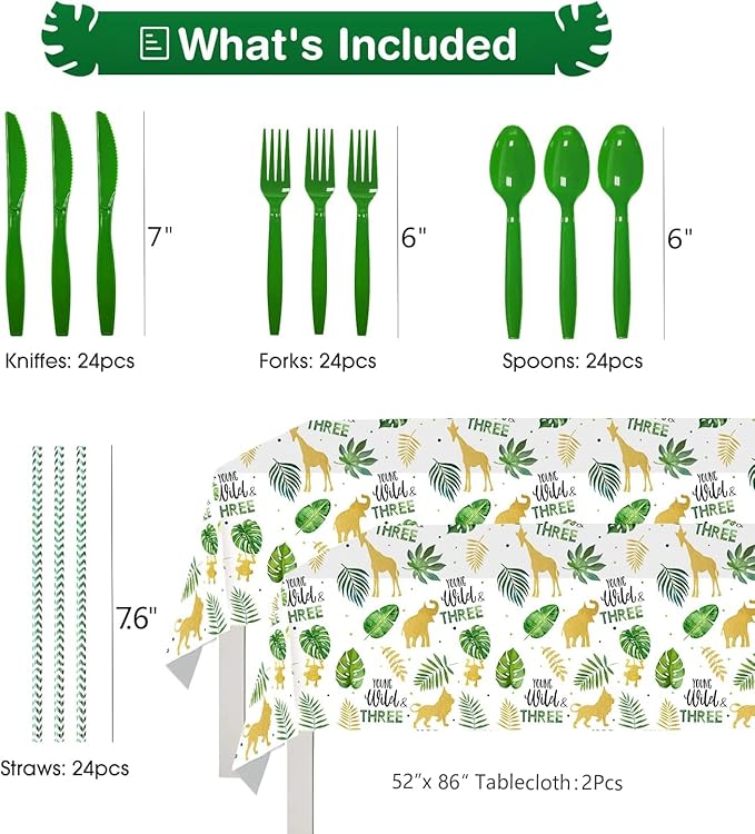 Young Wild And Three Decorations Tableware Safari Jungle Theme 3rd