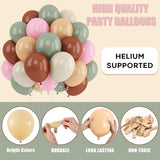 Sage Green Pink Balloons 12inch Dusty Green Pink Brown Balloon for