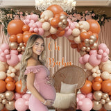 145PCS Fall Pink Balloon Arch Kit Boho Baby Shower Decorations for