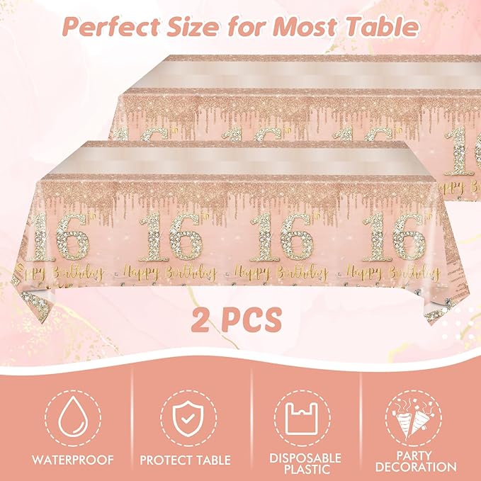 16th Birthday Party Decorations for Girls Rose Gold Birthday