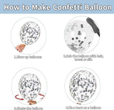 Zesliwy Blue White Silver Balloons Set,50Pcs 12 Inch Metallic Dark