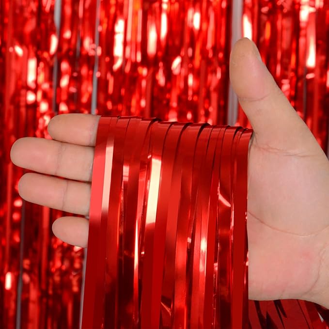 Red Party Streamers Decorations Happy Mothers Day 3 Pack 3.2 x 8.2 ft