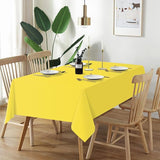 QIKSION Yellow Plastic Table Cloth Disposable 12 Pack, 54 x 108 Inch