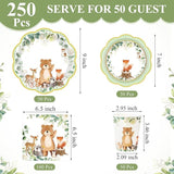 250 Pcs Woodland Baby Shower Party Decorations Safari Animals Paper