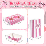 Pink Movie Night Party Supplies 24 Snack Boxes 12 Food Trays 12