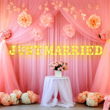 11 Pcs Just Married Large LED Letter Sign Just Married Sign LED