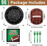 96 PCS Football Party Tableware Sets Touch Down Themed Sports