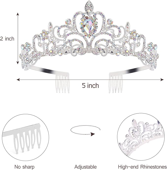 Velscrun Birthday Queen Tiaras Crown for Women, Girls Princess Crowns