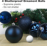 4Pcs Christmas Balls Ornaments for Xmas Tree - Shatterproof Christmas