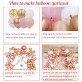 Rose Gold and White Balloons Garland Arch Kit, 162pcs Metallic Rose
