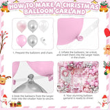 Christmas Balloon Arch Kit Pink and White Silver Balloons Garland