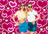 Hot Pink Heart Backdrop 8x6FT Valentines Decorations Early 2000s
