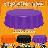CIEOVO 12 Pack Halloween Plastic Tablecloth Black Orange Purple Color