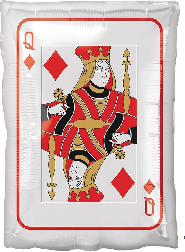 Casino Night Party Poker Chips and Playing Cards Queen Jack Balloon