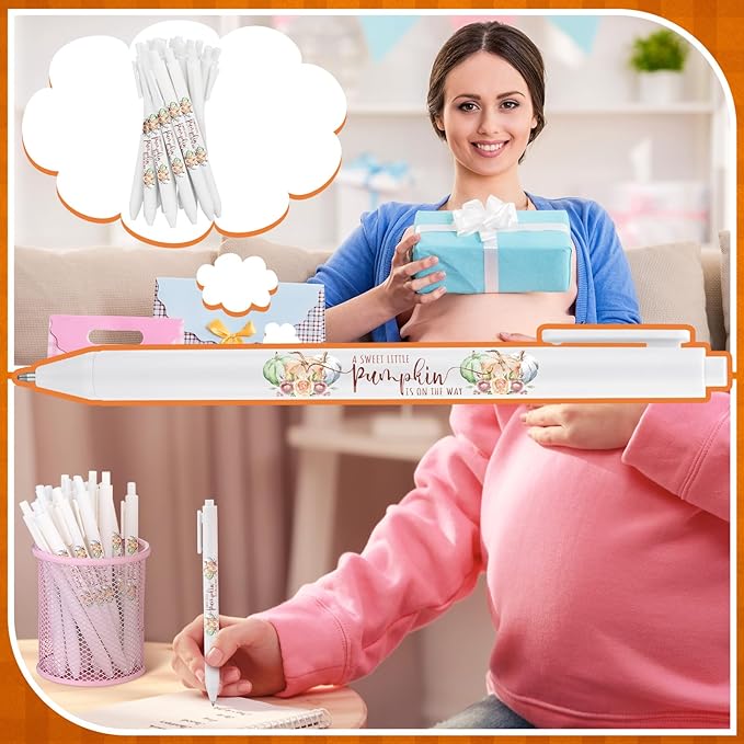 Ireer 36 Pcs a Little Pumpkin Baby Shower Pens Gifts Bulk Party