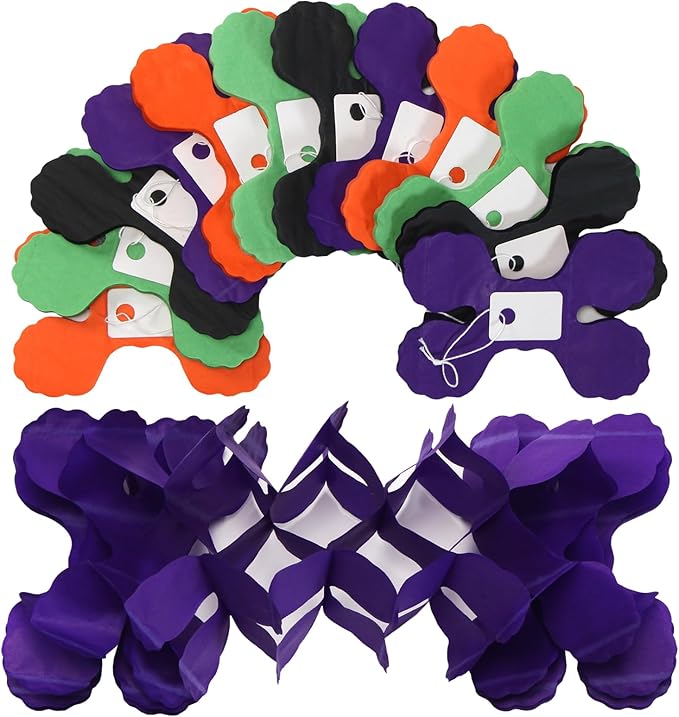Black Purple Orange Green Halloween Party Decorations 157Ft Four