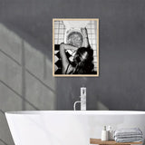 Bwodke OAK Wood Framed Wall Art After the Disco Party Canvas Art Black