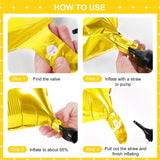 Gold Square Foil Balloons 25 Pcs Metallic Gold Balloons Wall Backdrop