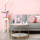 Qunclay Pink Crystal Diamond Letter Wall Decor, Glitter Wooden Bling