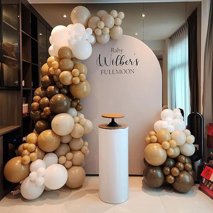 Brown Balloons, 50 PCS 12 Inch Double Stuffed Dark Light Brown Coffee
