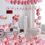 Valentine's Day Balloons Kit with Rose Gold Pink Heart I Love You