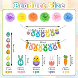 25Pcs Easter Decorations Set with Happy Easter Banner Easter Egg