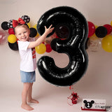 KatchOn Black Number 3 Balloon - Giant, 40 Inch | 3rd Birthday
