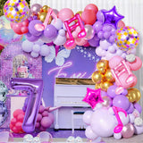 9Pcs Kpop Birthday Decorations - Kpop Music Balloons Hot Pink Mus 7