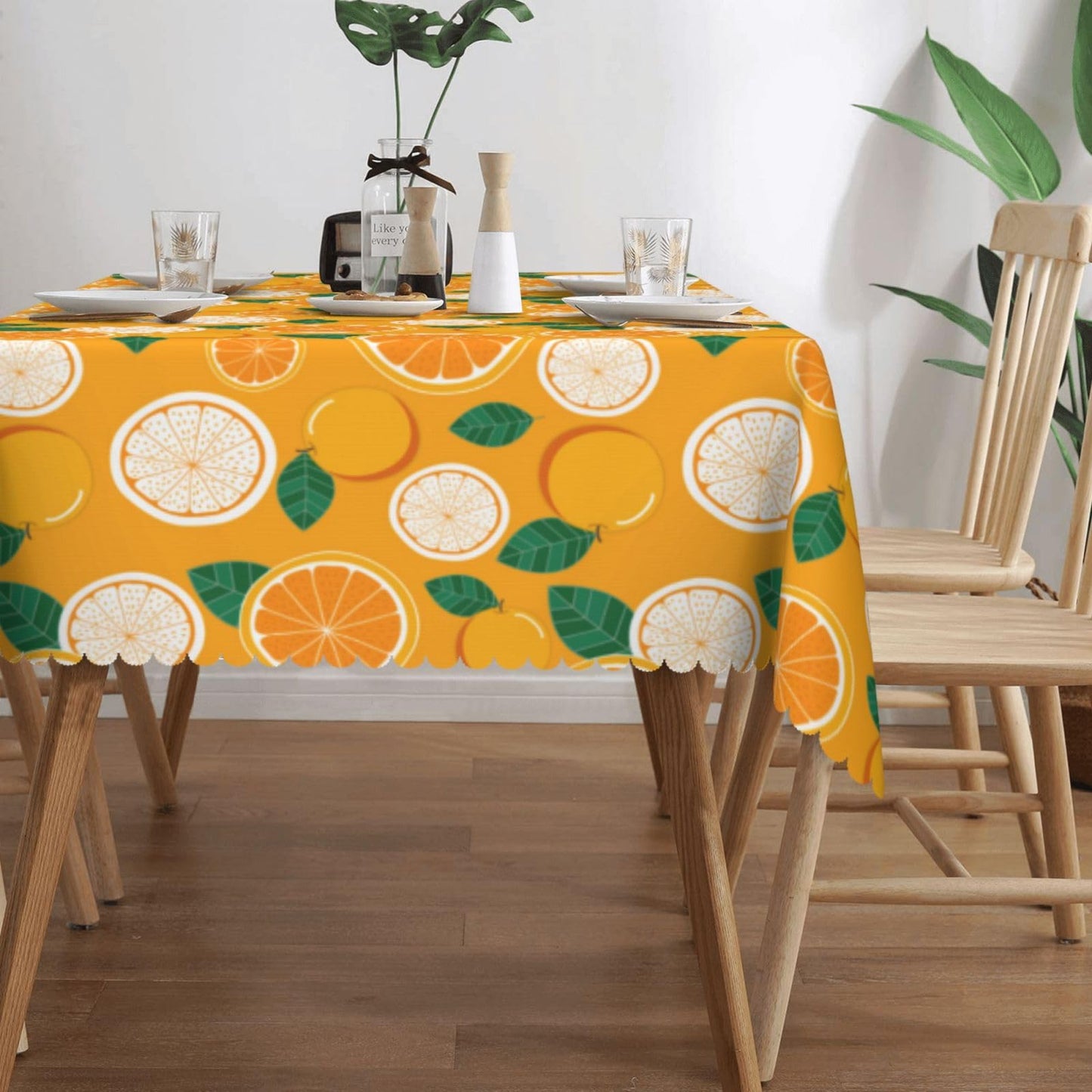 ZYPHORIEL Orange Fruit Rectangle Tablecloths Citrus Orange Table