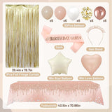 Boho Birthday Party Decorations for Women Girls with Cream Beige