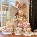 Dusty Pink and Gold Balloon 12 Inch Double Stuffed Pearl Pastel