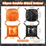 25PCS Halloween Black Orange Square Foil Balloons Wall Backdrop