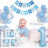 First Birthday Decorations For Boy 40 Inch Blue 1 Number Baby Blue