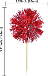 Gyufise 30Pcs Foil Firework Cupcake Toppers Sparkle Tinsel Cake #16