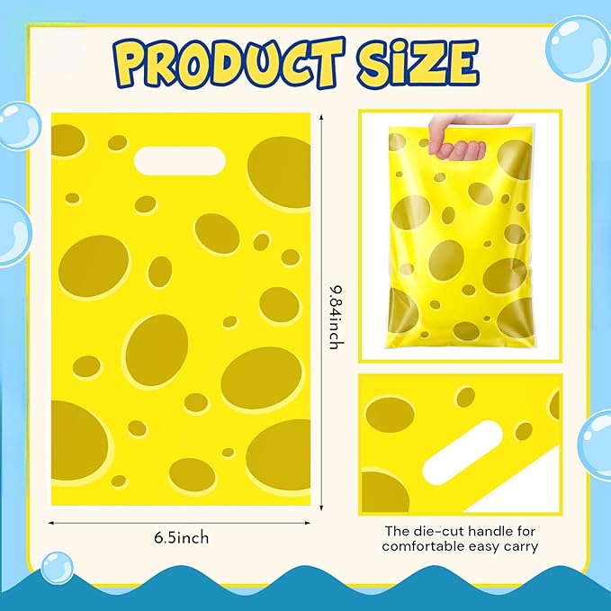 Eccliy 30 Pcs Yellow Sponge Party Favor Bag Animation Cartoon Party
