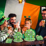200Pcs St Patrick's Day Party Plates Supplies Green Shamrock Paper